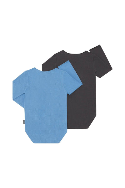 Bonds Wondercool Eyelet Long Sleeve Bodysuit 2 Pack - La Femme Nikitia / Blue Mylar - Outlet Shop For Kids