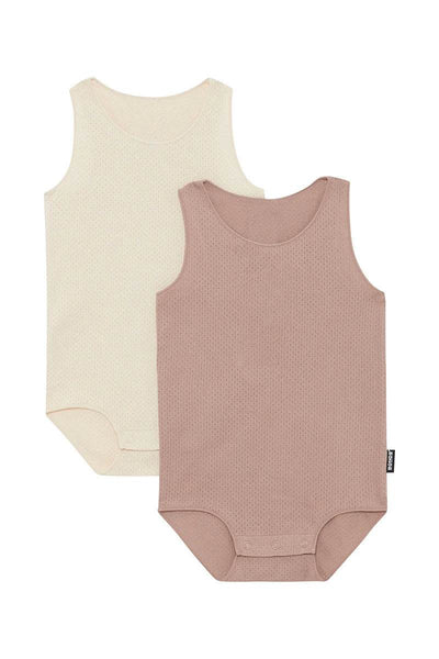 Bonds Wondercool Eyelet Singletsuit 2 Pack - Sesame Seed /Tuscan Sunset - Outlet Shop For Kids
