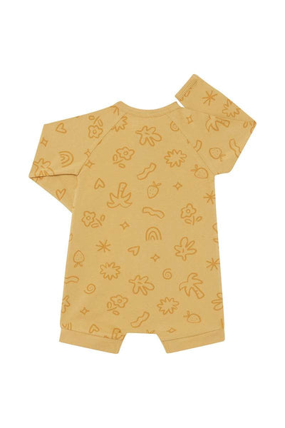Bonds Wonderfresh Long Sleeve Romper - Treasure Hunt Mustard - Outlet Shop For Kids