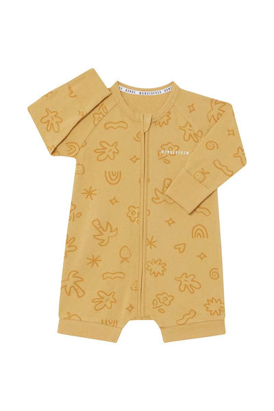 Bonds Wonderfresh Long Sleeve Romper - Treasure Hunt Mustard - Outlet Shop For Kids