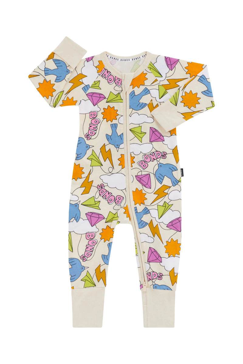 Bonds Zip Wondersuit - Bonds Paper Sky - Outlet Shop For Kids