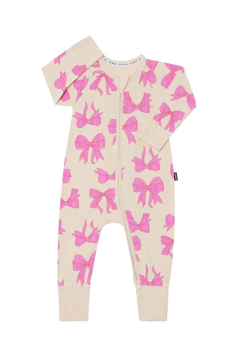 Bonds Zip Wondersuit - Bow-Tiful Bows Pink - Outlet Shop For Kids