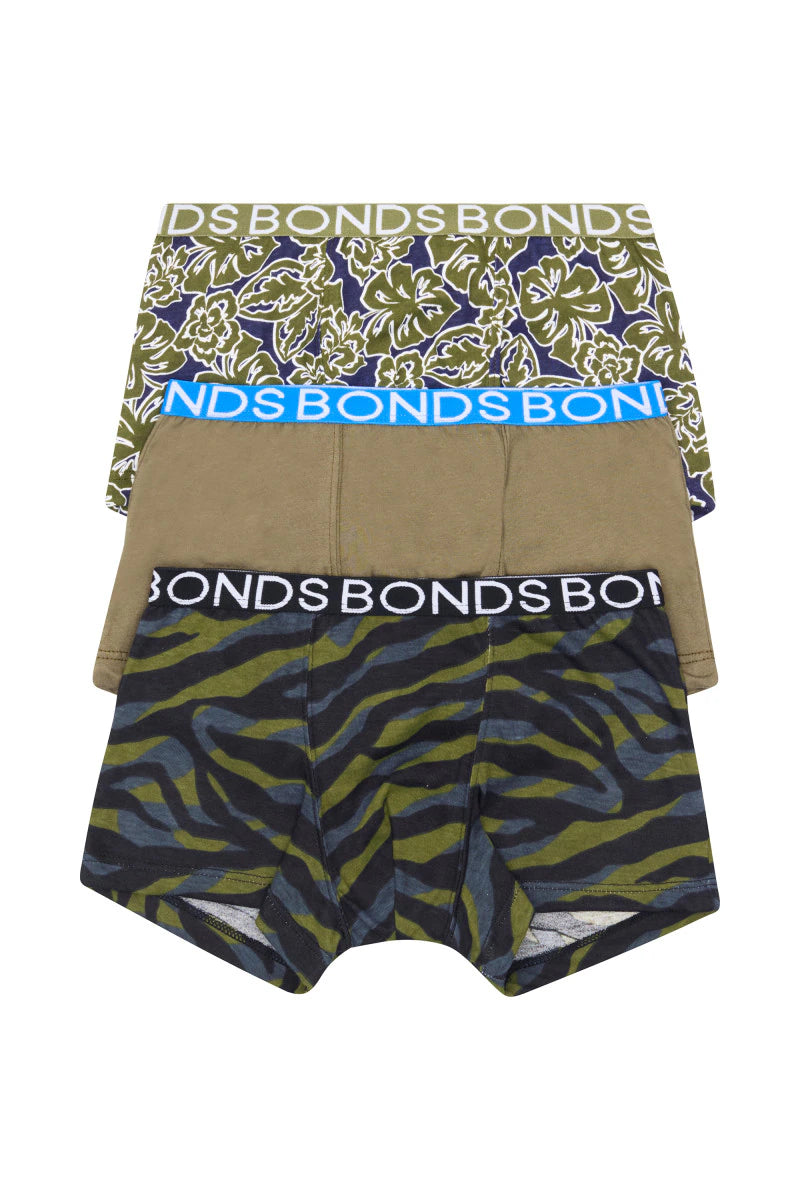 Bonds Boys Trunk 3 Pack - Catching Palms Midnight Blue
