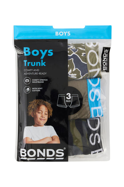Bonds Boys Trunk 3 Pack - Catching Palms Midnight Blue