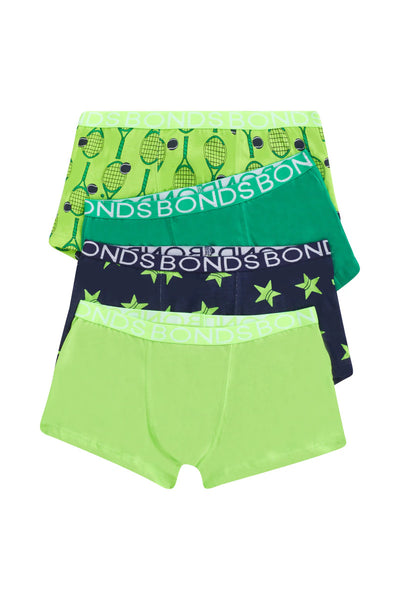 Bonds Boys Trunk 4 Pack - Racket Rascals