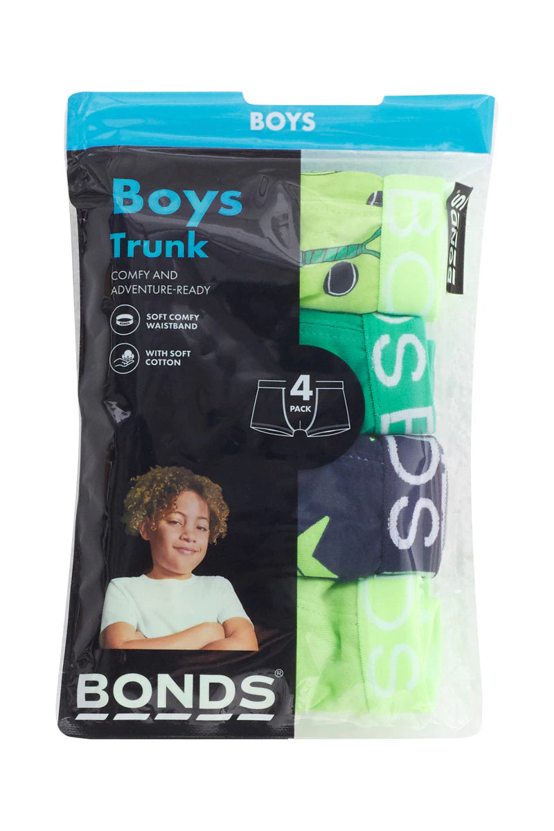 Bonds Boys Trunk 4 Pack - Racket Rascals