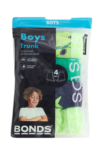 Bonds Boys Trunk 4 Pack - Racket Rascals