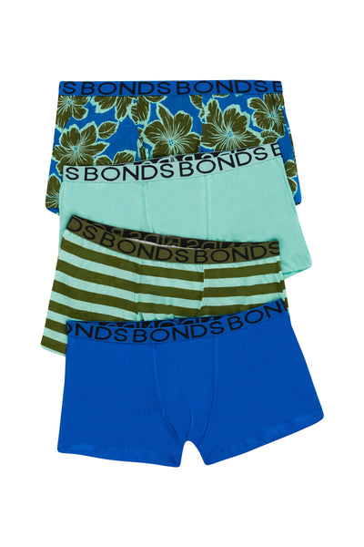 Bonds Boys Trunk 4 Pack - Mini Tropical Breeze