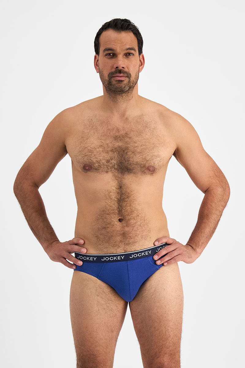 Jockey Men's Cotton Briefs 4 Pack - Navy/Blue