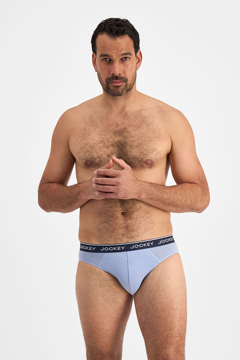 Jockey Men's Cotton Briefs 4 Pack - Navy/Blue