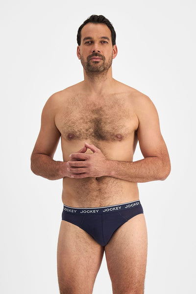 Jockey Men's Cotton Briefs 4 Pack - Navy/Blue