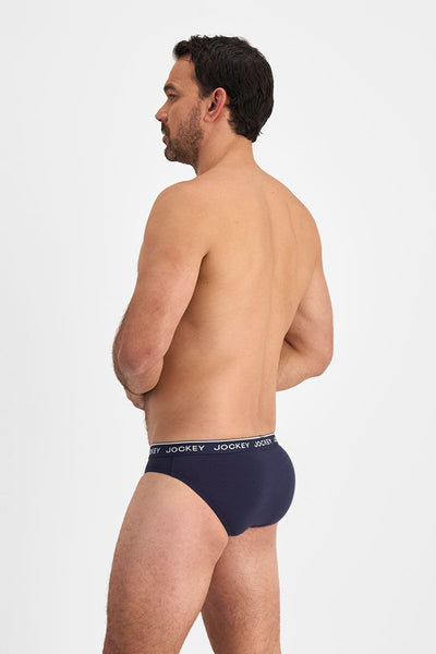 Jockey Men's Cotton Briefs 4 Pack - Navy/Blue