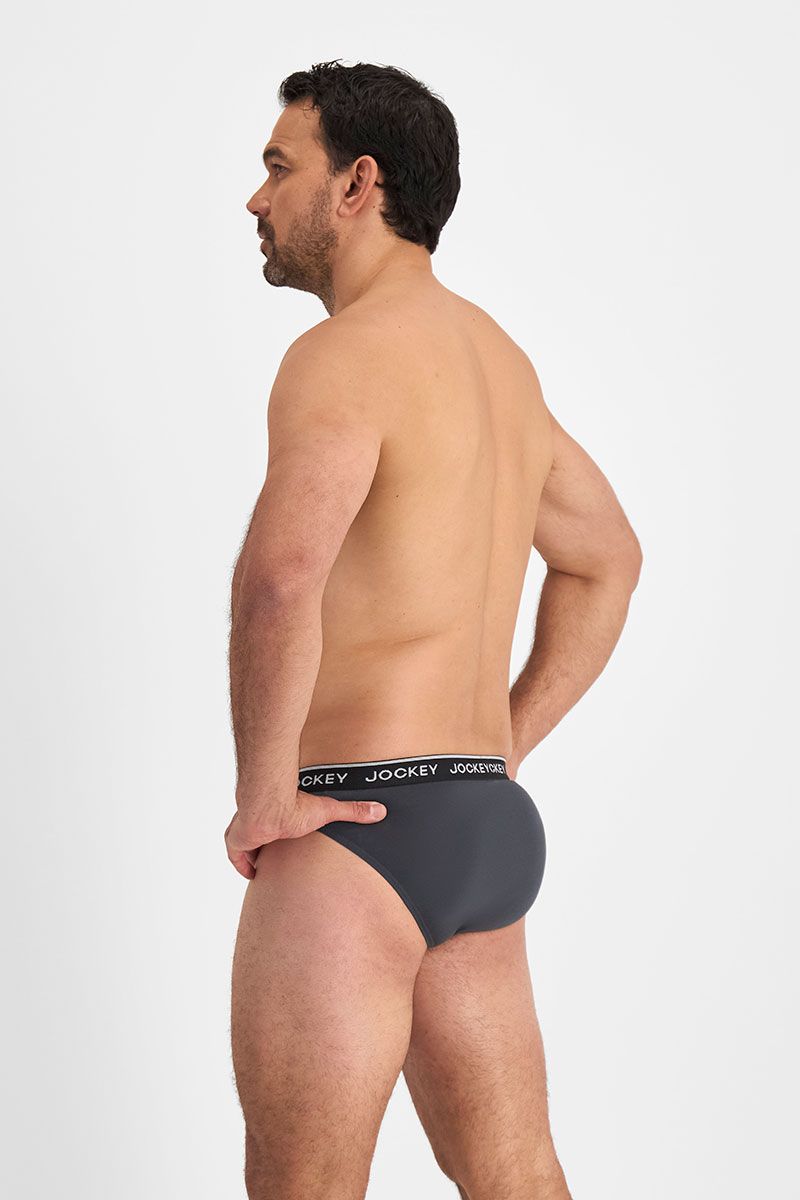 Jockey Men's 4 Pack Brief - Grey/Black/Charcoal