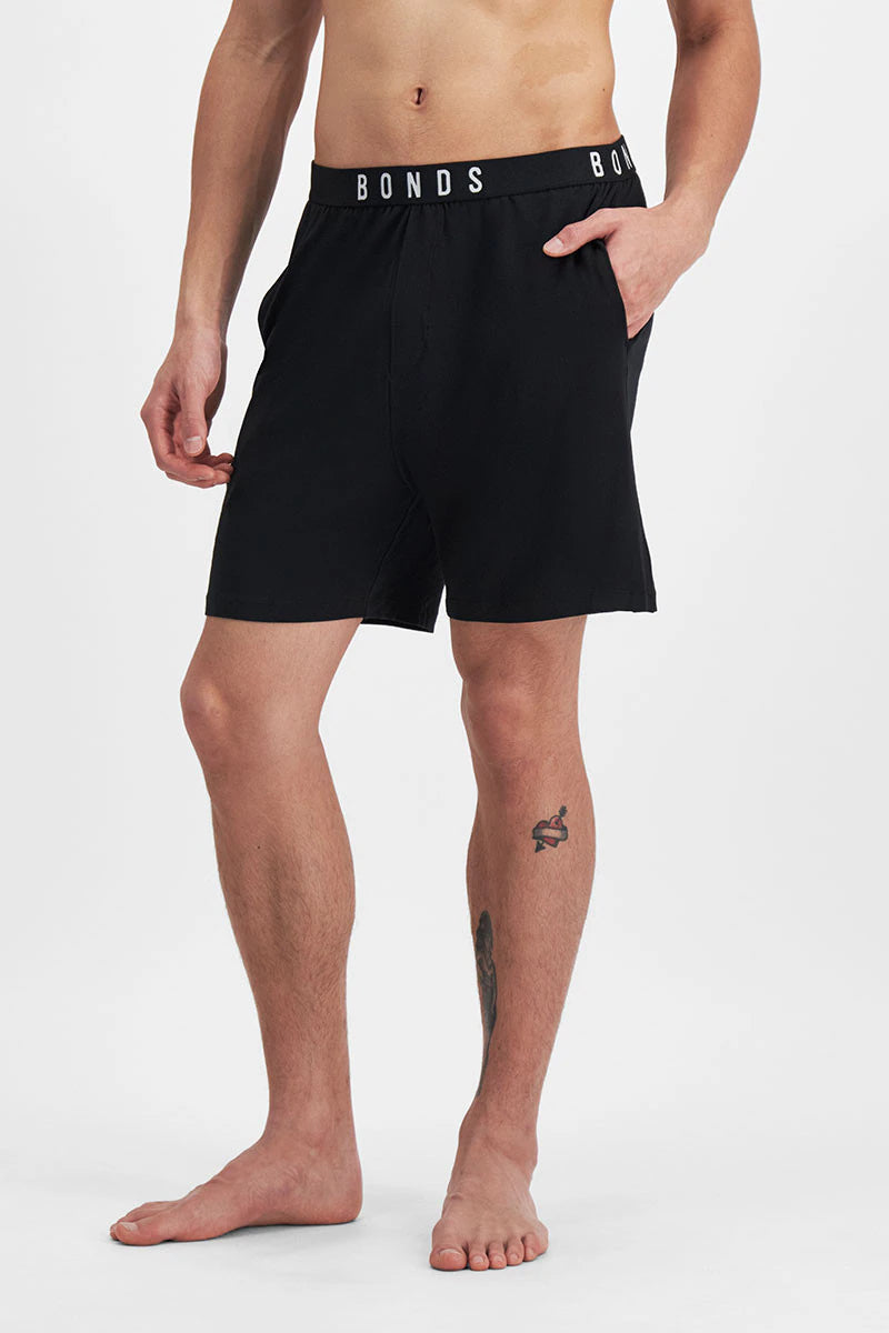 Bonds Mens Sleep Viscose Bamboo Short - Black