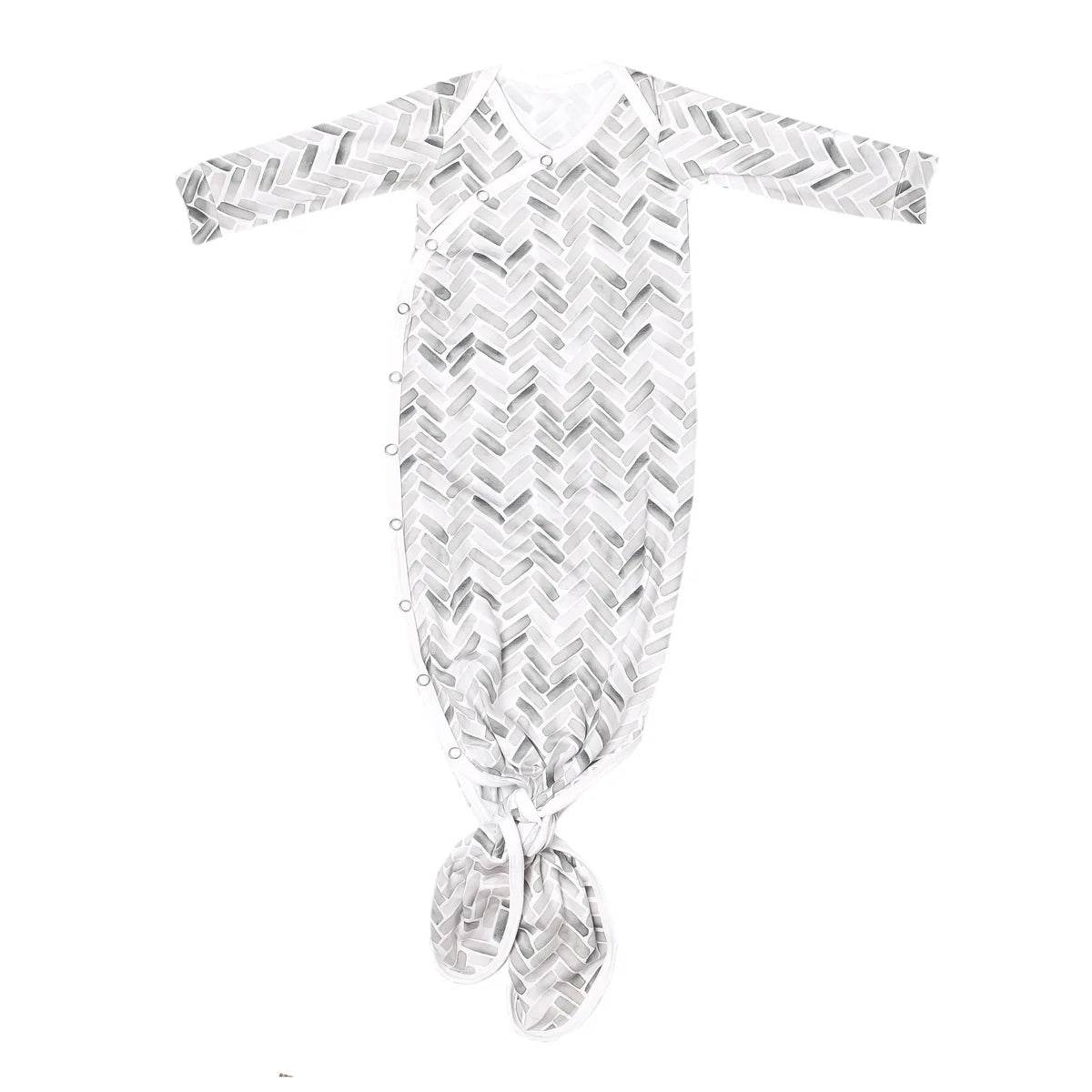 Copper Pearl Knotted Gown - Alta Grey Herringbone - Outlet Shop For Kids