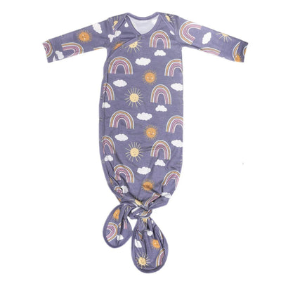 Copper Pearl Knotted Gown - Hope Suns & Rainbow Print - Outlet Shop For Kids