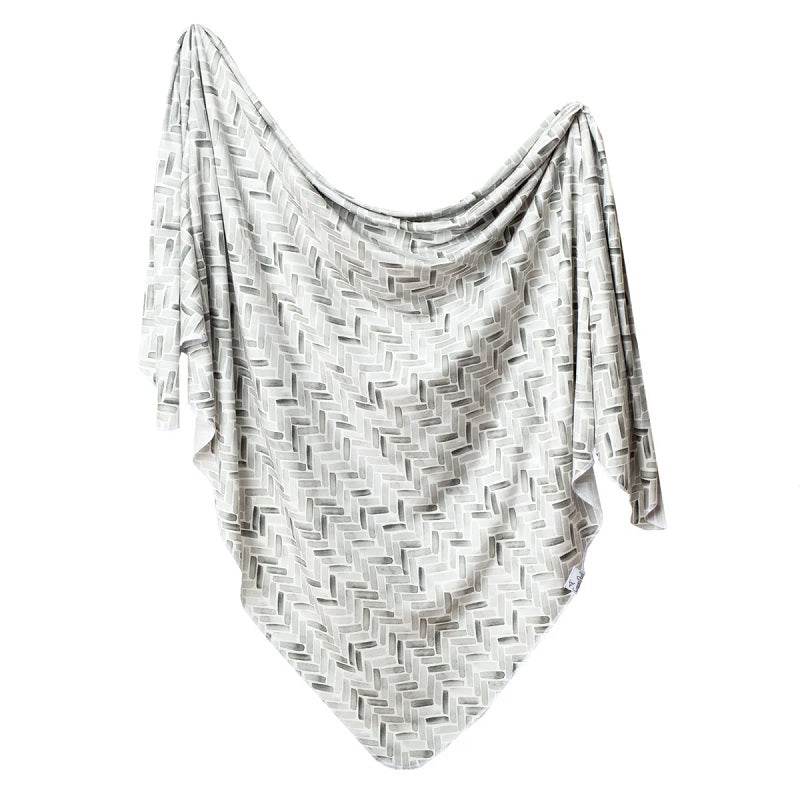 Copper Pearl Swaddle Wrap/Blanket - Alta Grey Herringbone - Outlet Shop For Kids