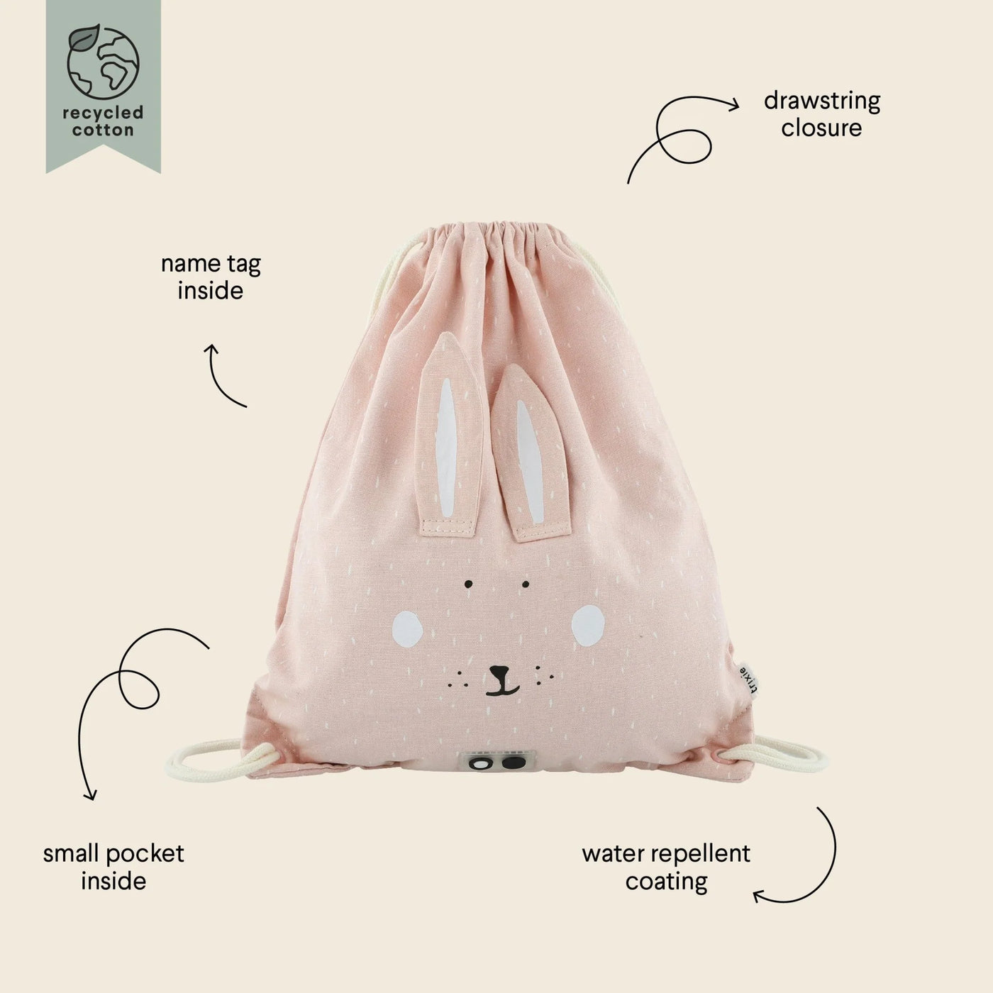 Trixie Drawstring Library/Swim Bag - Mrs. Rabbit