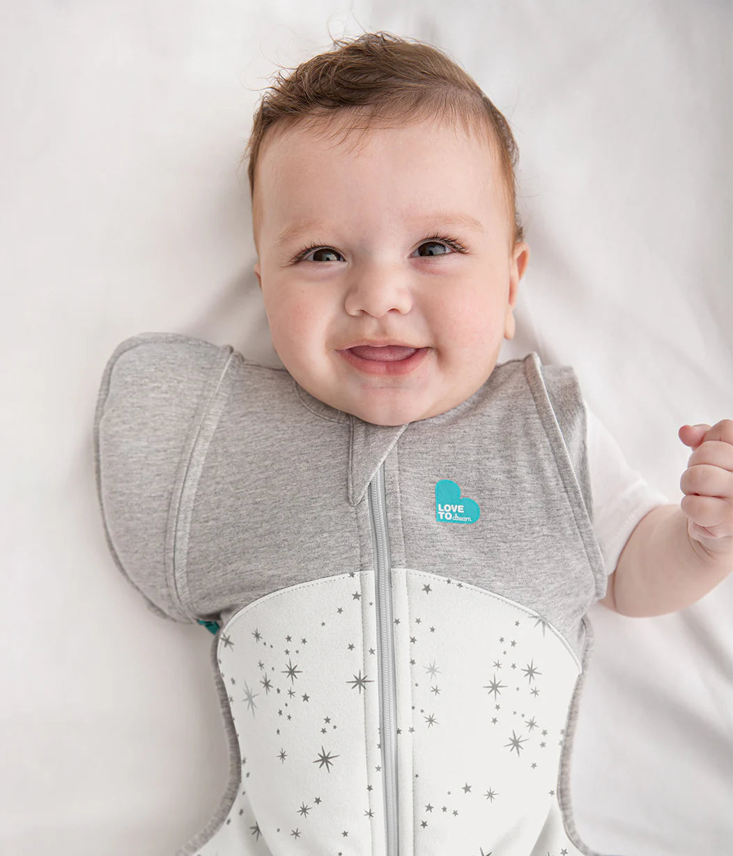 Love To Dream Swaddle Up™ Transition Bag Fleece 1.5 TOG - White North Star
