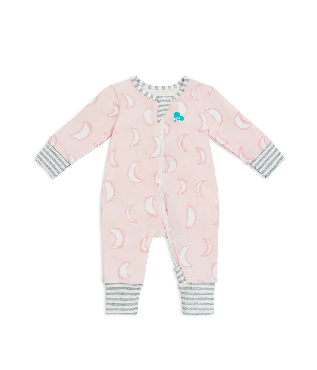Love To Dream Long Sleeve Footless Romper - Dusty Pink Eclipse