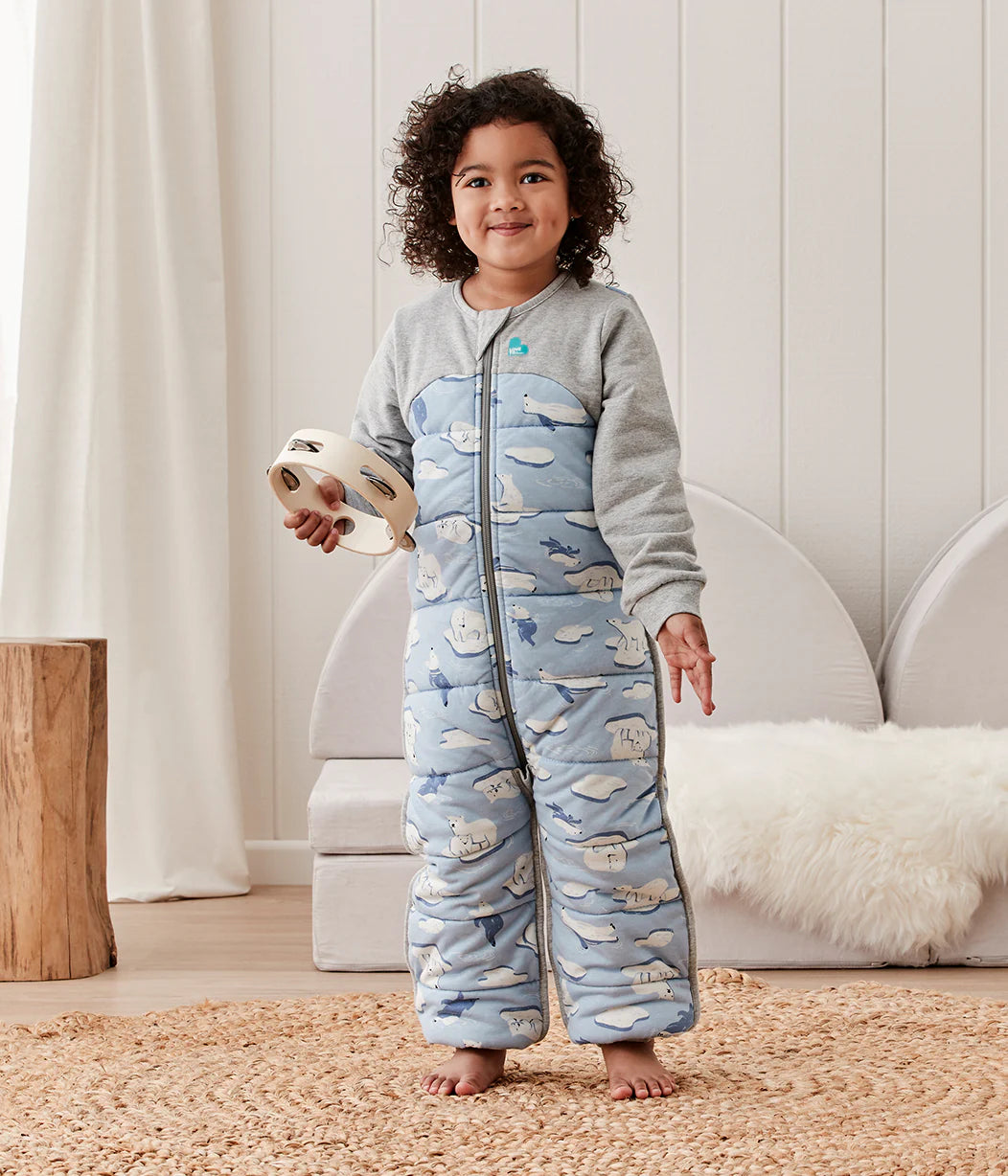 Love To Dream Quilted Cotton Sleep Suit Long Sleeve 3.5 TOG - Blue South Pole