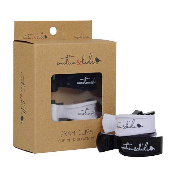 Emotion & Kids Black & White 2 Tone Pair Pack Pram Clips - Outlet Shop For Kids
