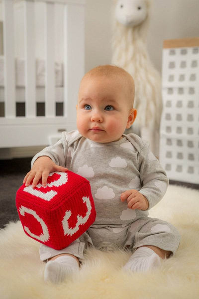 Emotion & Kids Crochet Rattle Cubes - Red ABC 123 - Outlet Shop For Kids