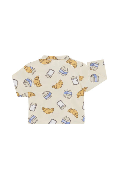 Bonds Flannelette Long Sleeve Top - Creamy Croissant