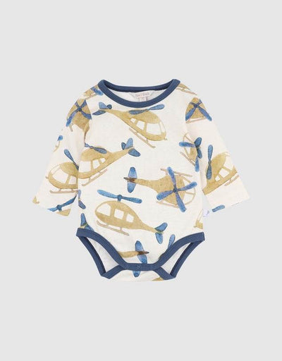 Fox & Finch High Flyer Long Sleeve Bodysuit - All Over Print - Outlet Shop For Kids