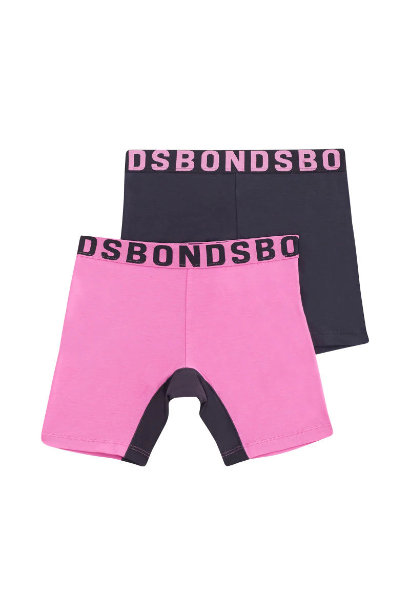 Bonds Girls Anti Chafe Short 2 Pack - Blind Blossom/La Femme Nikita