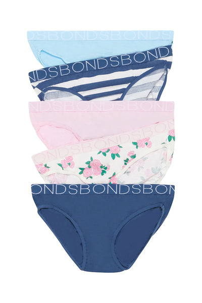 Bonds Girls Bikini 5 Pack - Music Print Pack