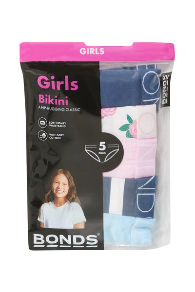 Bonds Girls Bikini 5 Pack - Music Print Pack