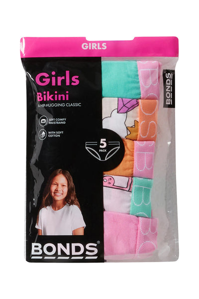 Bonds Girls Bikini 5 Pack - Music Print Pack