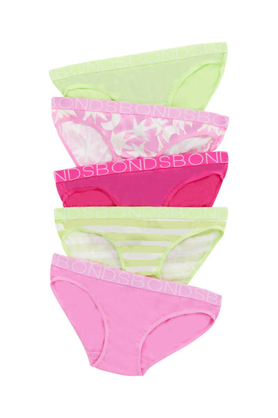 Bonds Girls Bikini 5 Pack - Mini Lunar Sunflower