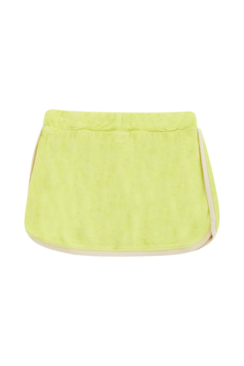 Bonds Girls Terry Toweling Tennis Skort - Lemon Tea Tree