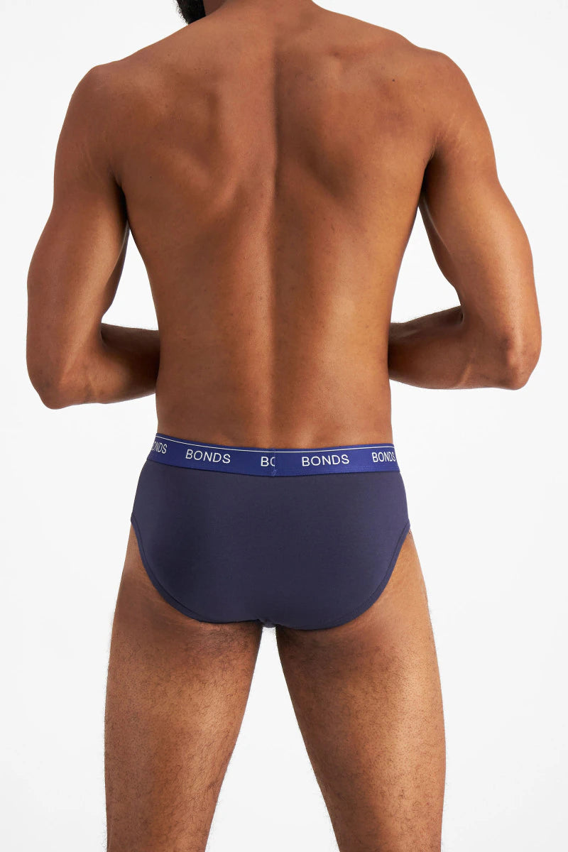Bonds Men's Guyfront Brief 3 Pack - Blue/Grey/Black