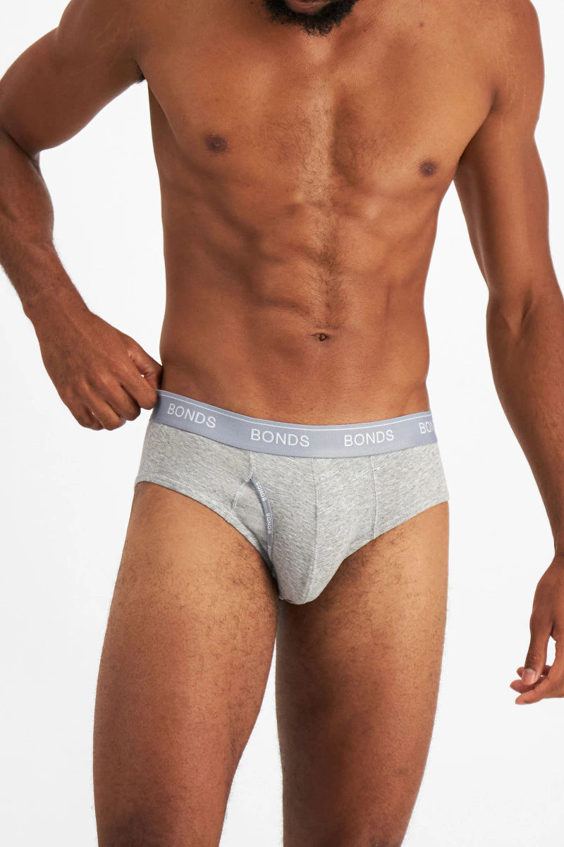 Bonds Men's Guyfront Brief 3 Pack - Blue/Grey/Black
