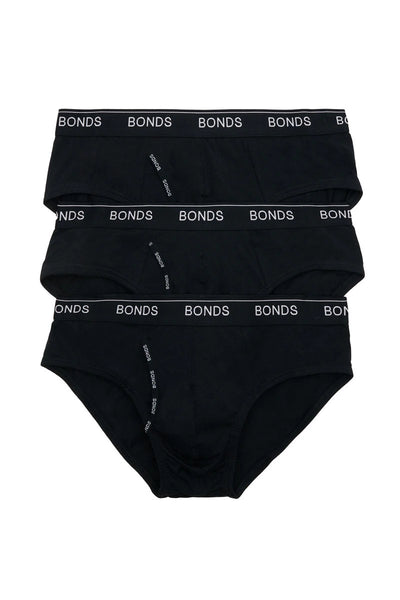 Bonds Men's Guyfront Brief 3 Pack - Black
