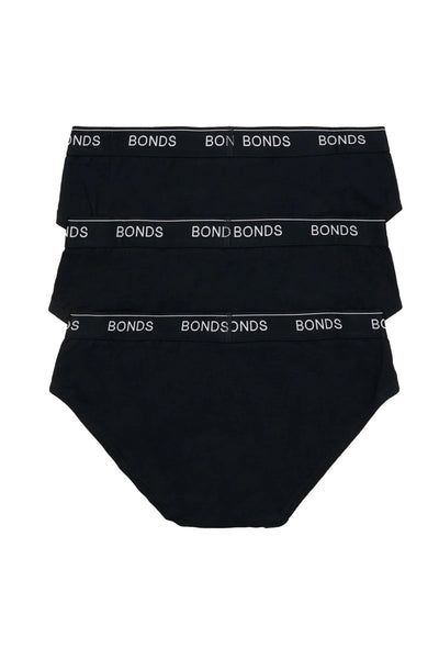 Bonds Men's Guyfront Brief 3 Pack - Black