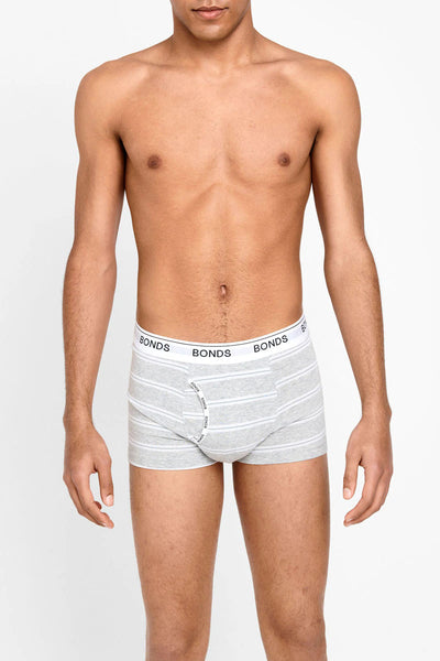 Bonds Men's Guyfront Trunk - Grey Stripe