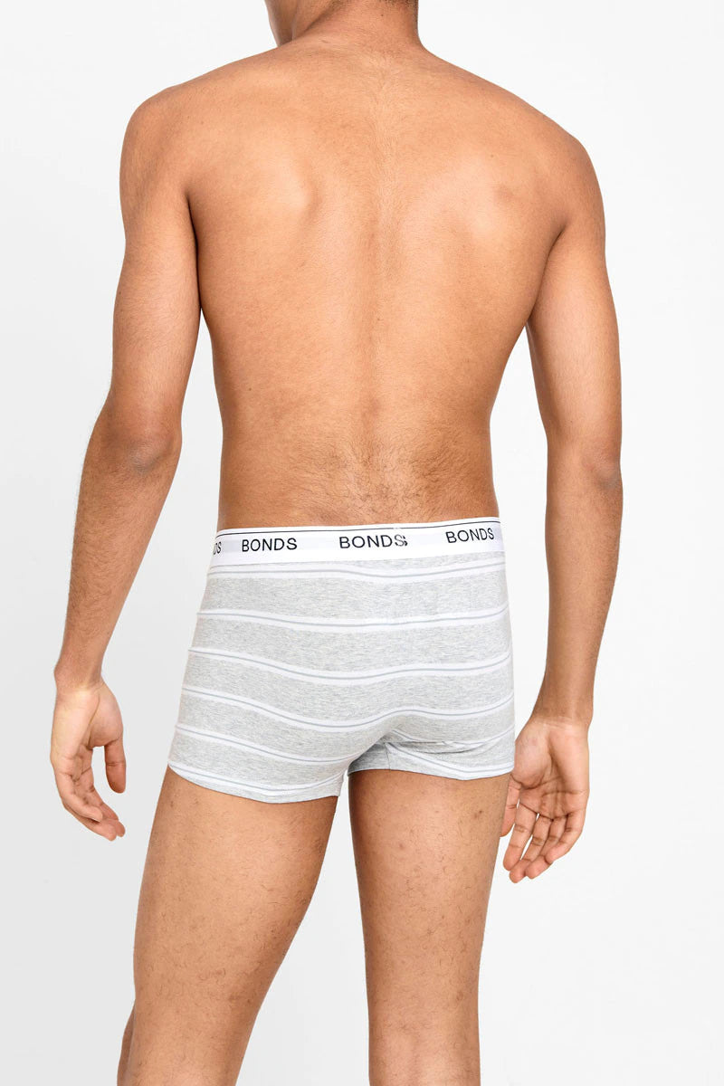 Bonds Men's Guyfront Trunk - Grey Stripe