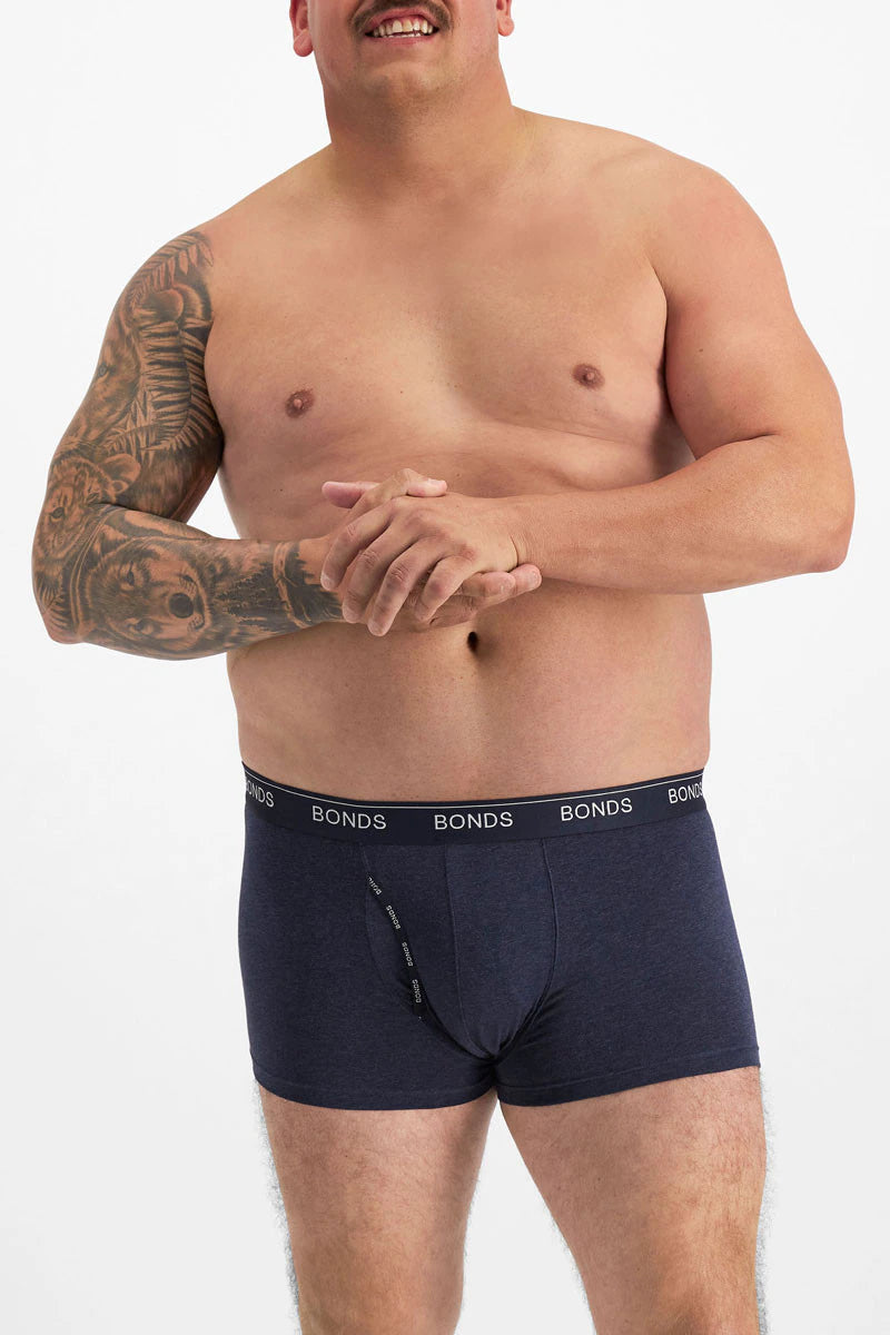 Bonds Men's Guyfront Trunk 3 Pack - Inverted Gum/Blue/Black