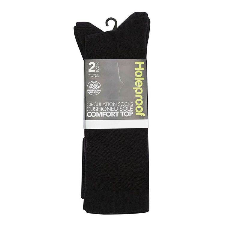 Holeproof Men's Circulation Socks 2 Pack - Black - Outlet Shop For Kids