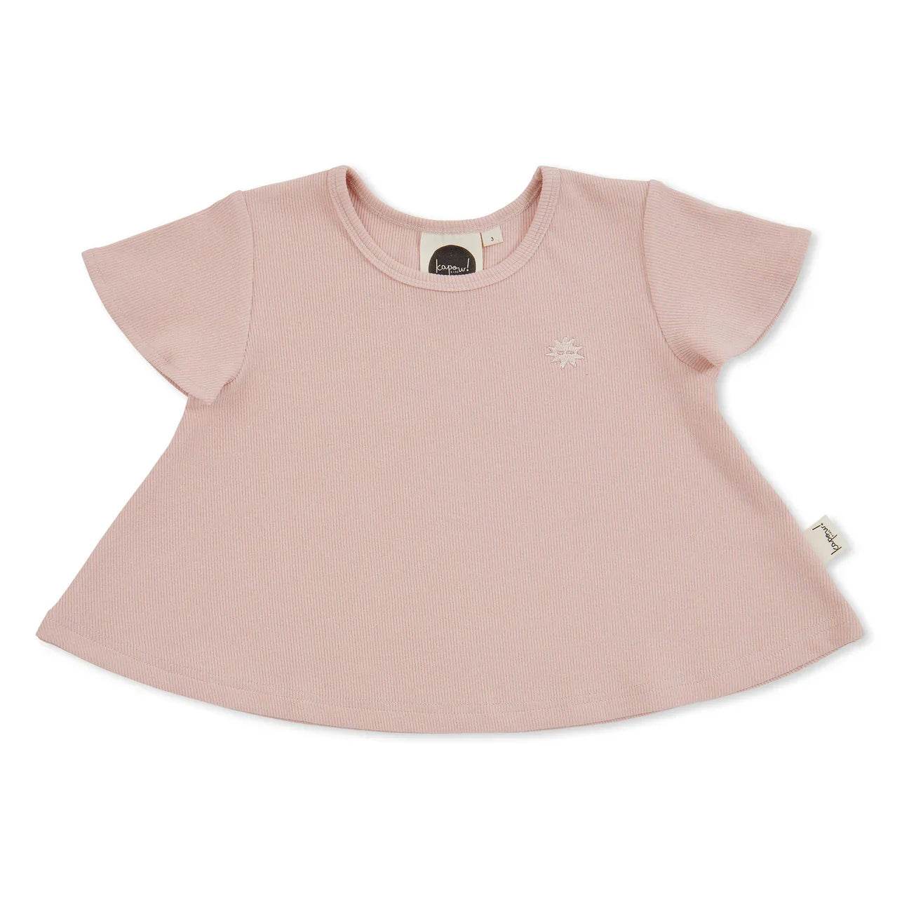 Kapow Kids Blossom Rib Flutter T-Shirt - Outlet Shop For Kids