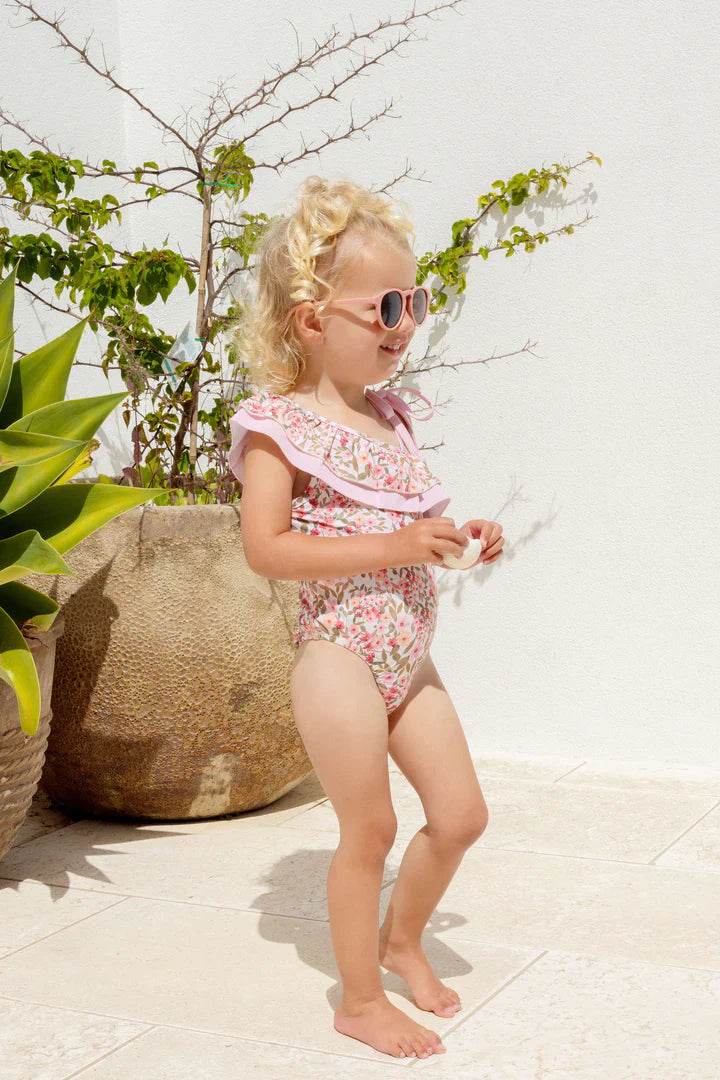 Kapow Kids Spring Blossom One Shoulder Swimsuit UPF50+ - Outlet Shop For Kids