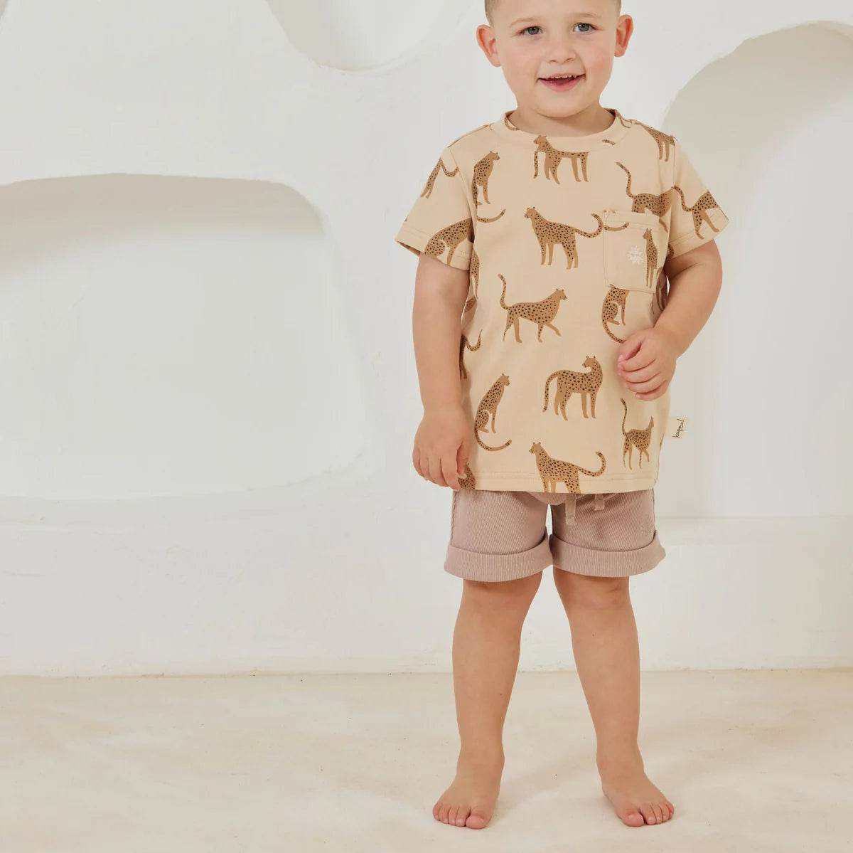 Kapow Kids Taupe Rib Shorts - Outlet Shop For Kids