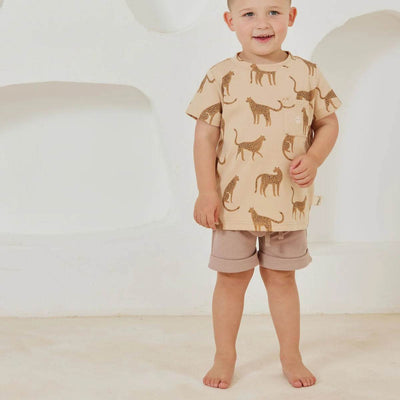 Kapow Kids Taupe Rib Shorts - Outlet Shop For Kids