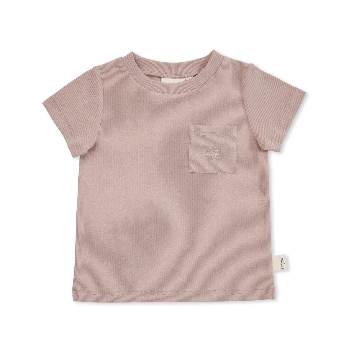 Kapow Kids Taupe Rib T-Shirt - Outlet Shop For Kids