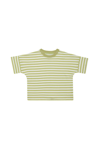 Bonds Kids Drop Shoulder Tee - Summer Stripe Green