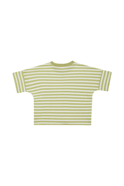 Bonds Kids Drop Shoulder Tee - Summer Stripe Green